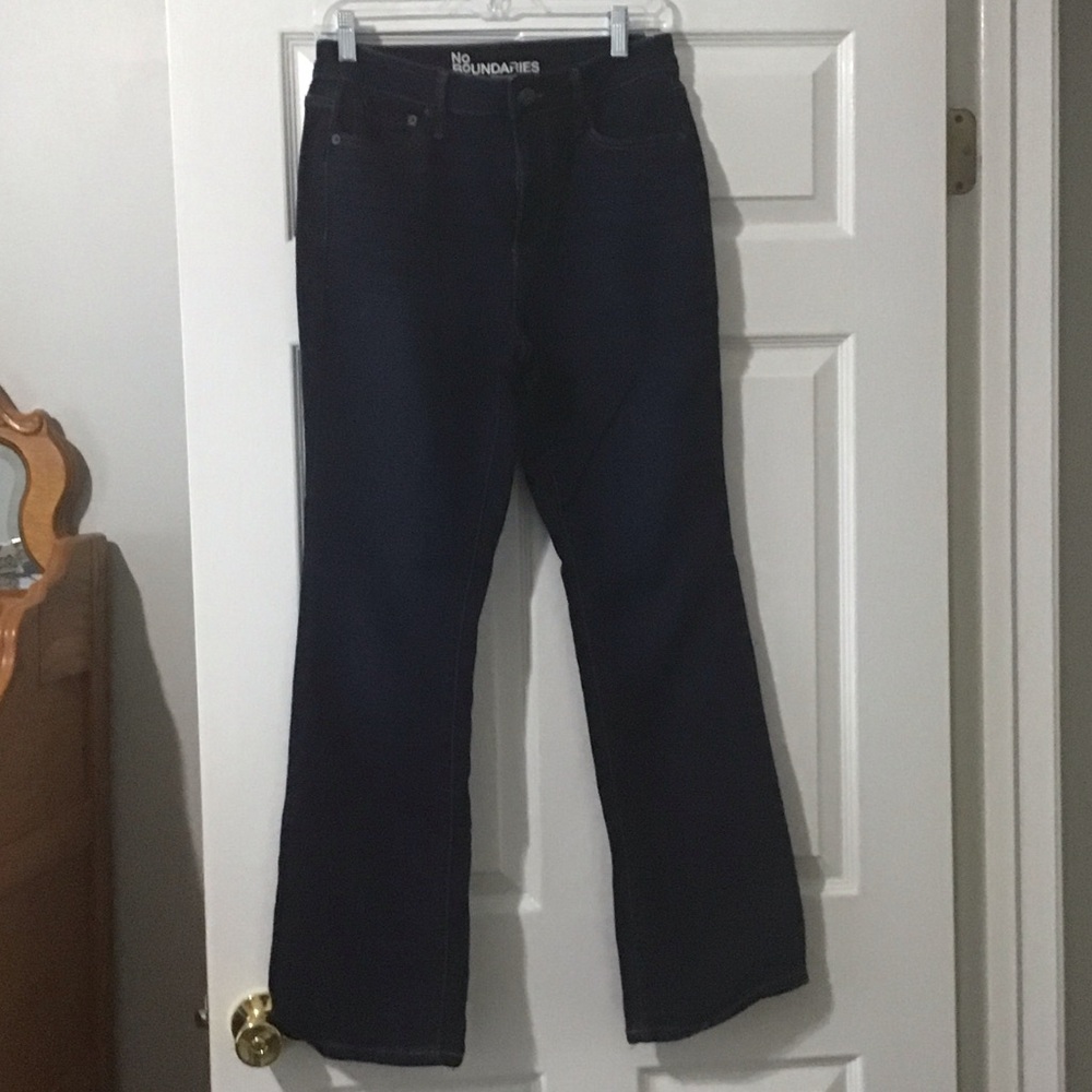 No Boundaries Women's Dark Indigo Wide Leg Jeans